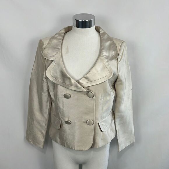 Carolina Herrera Tan Silk Blazer